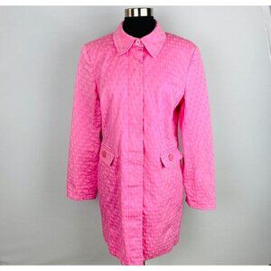 Apt 9 Jacket Coat Womens Pretty Pink Geometric Slightly Raised Print Pockets 12